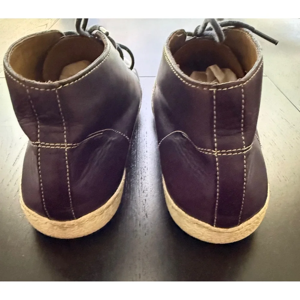 Cole Haan Men's Leather Chukka Boot Size 12M Purple Vibram Cupsole Lace-Up